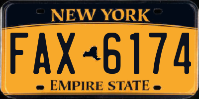 NY license plate FAX6174