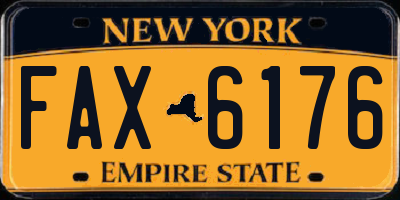 NY license plate FAX6176