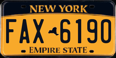 NY license plate FAX6190