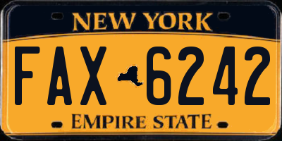 NY license plate FAX6242