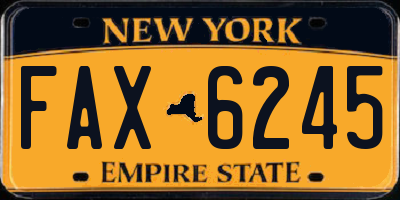 NY license plate FAX6245