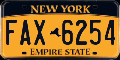 NY license plate FAX6254