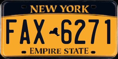 NY license plate FAX6271