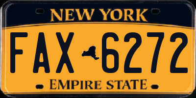 NY license plate FAX6272
