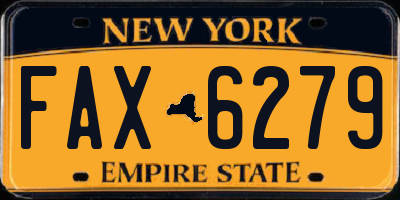 NY license plate FAX6279