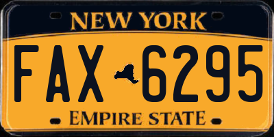 NY license plate FAX6295