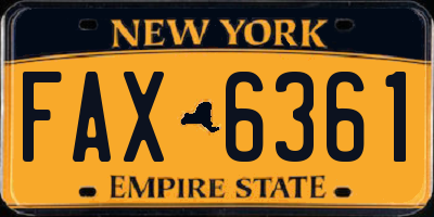 NY license plate FAX6361