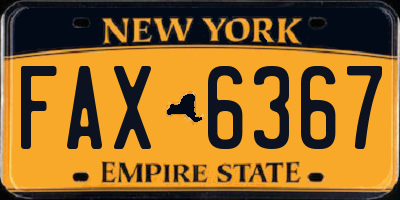 NY license plate FAX6367