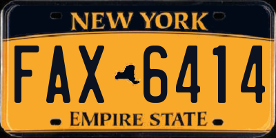 NY license plate FAX6414