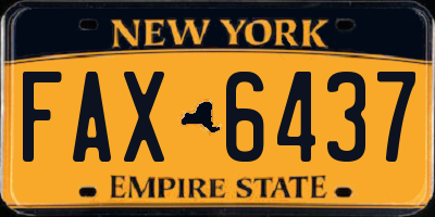 NY license plate FAX6437