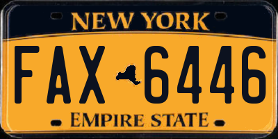 NY license plate FAX6446