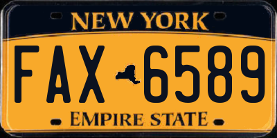NY license plate FAX6589