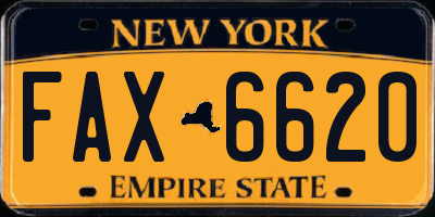 NY license plate FAX6620