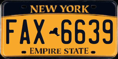 NY license plate FAX6639