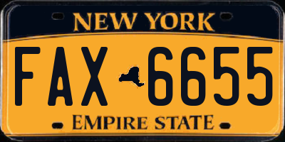 NY license plate FAX6655
