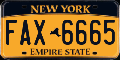 NY license plate FAX6665