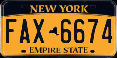 NY license plate FAX6674