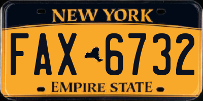 NY license plate FAX6732