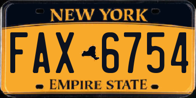 NY license plate FAX6754