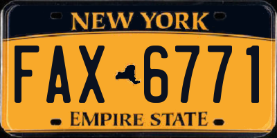 NY license plate FAX6771