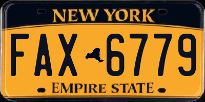 NY license plate FAX6779