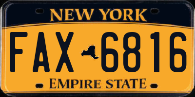 NY license plate FAX6816