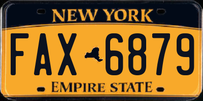 NY license plate FAX6879