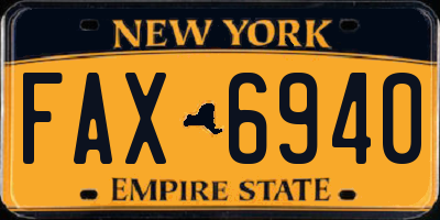 NY license plate FAX6940