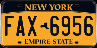 NY license plate FAX6956