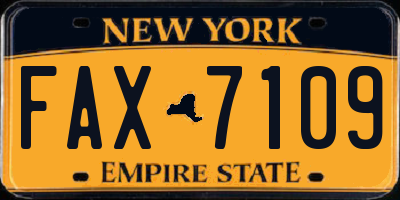 NY license plate FAX7109