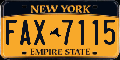 NY license plate FAX7115