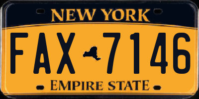 NY license plate FAX7146