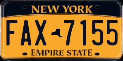 NY license plate FAX7155