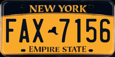 NY license plate FAX7156