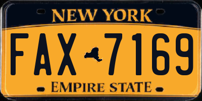 NY license plate FAX7169
