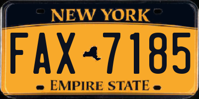 NY license plate FAX7185