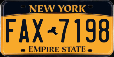 NY license plate FAX7198