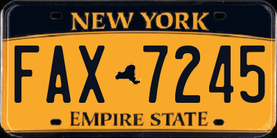 NY license plate FAX7245