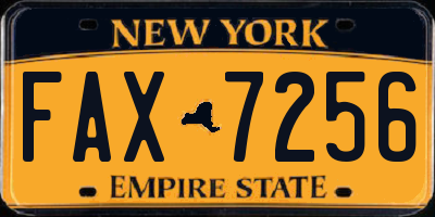 NY license plate FAX7256