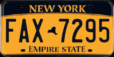 NY license plate FAX7295