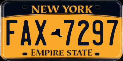 NY license plate FAX7297