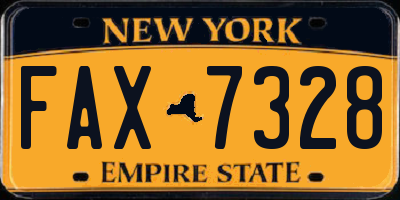 NY license plate FAX7328