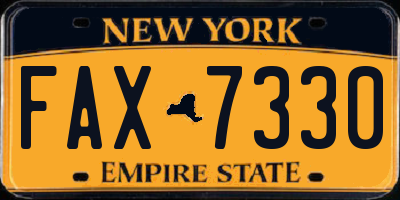 NY license plate FAX7330