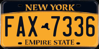 NY license plate FAX7336