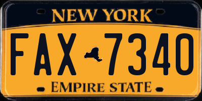 NY license plate FAX7340