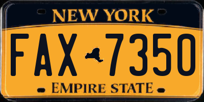 NY license plate FAX7350