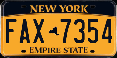 NY license plate FAX7354