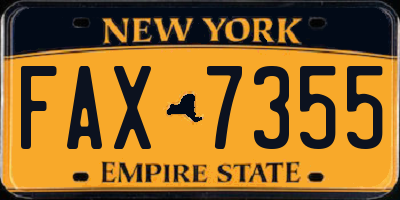 NY license plate FAX7355