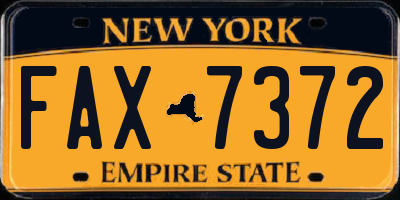 NY license plate FAX7372