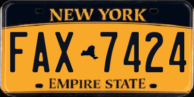 NY license plate FAX7424